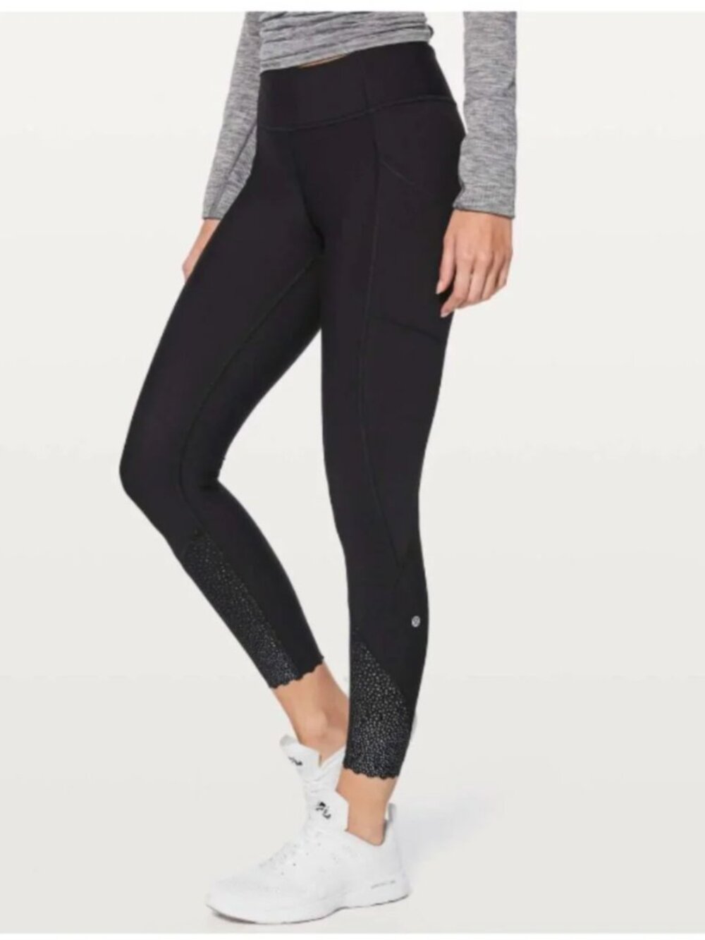 Lululemon Tight Stuff Tight II 25" Black leggings reflective 4